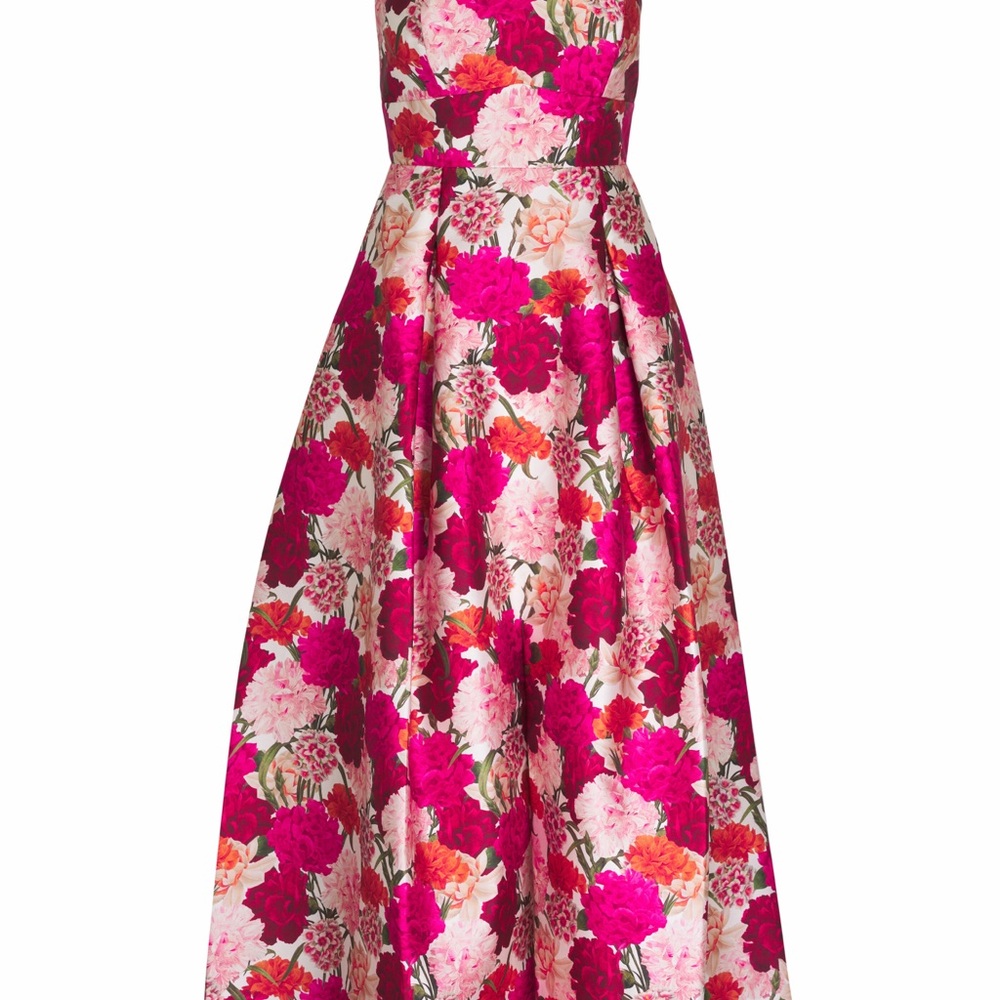 Sachin + Babi Strapless Floral Ball Gown in Fuchsia and Pink